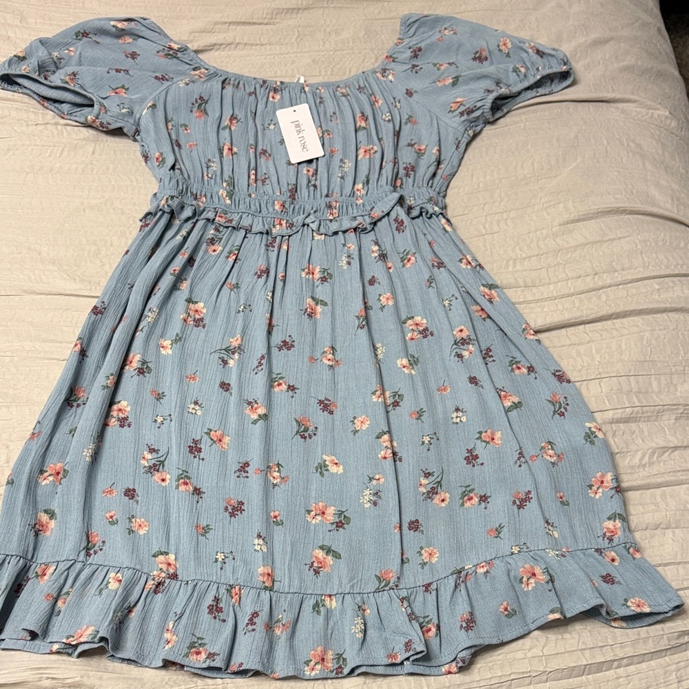 Floral Blue teen Dress